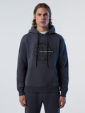 Brushed fleece hoodie with graphic print