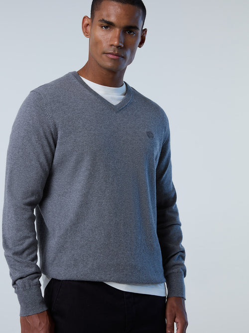 North Sails V-neck sweater with logo