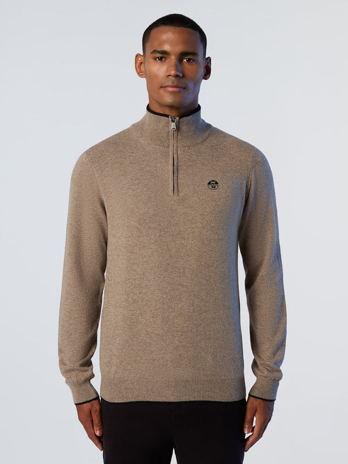 Eco cashmere half-zipper sweater