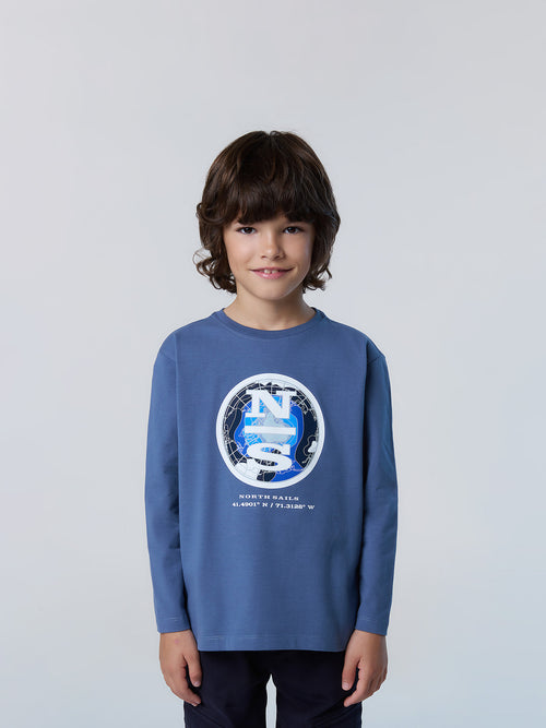 Long-sleeved T-shirt with ocean print